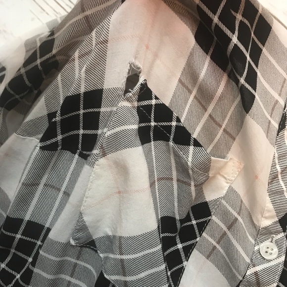 SOLD Torrid Plaid Black & White Emma Button Up - Picture 6 of 6